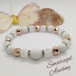 Rose gold hematit-matt porcelán jade-matt hegyikristály