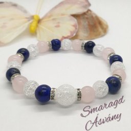 Rózsakvarc-lapis lazuli- hegyikristály
