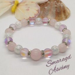 Szintetikus holdkõ-rózsakvarc-aura kvarc