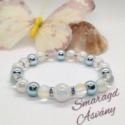 Aura kvarc-szintetikus holdkõ-hematit