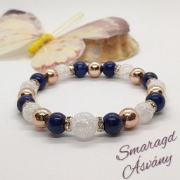 Lapis lazuli-rose gold hematit-hegyikristály