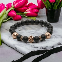 Matt ónix-rose gold hematit