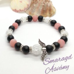 Matt pink jade-ónix-hegyikristály