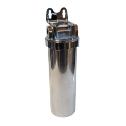 HomeWater 10"-os rozsdamentes szűrőház 3/4" csatlakozással, meleg vízre