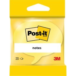 3M POSTIT Öntapadó jegyzettömb, szövegbuborék forma, 70x70 mm, 225 lap, 3M POSTIT, sárga