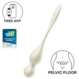 Satisfyer Love Birds 1 - App-vezérelt vibrációs gésagolyó (fehér)