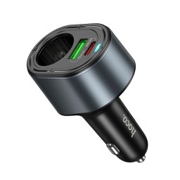 HOCO autós töltő USB-A + C típus + szivargyújtó PD QC3.0 3A 35W Z56 fekete