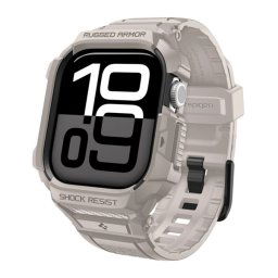 SPIGEN RUGGED ARMOR PRO 2 pótszíj (egyedi méret, kicsi, szilikon, ütésállóság + szilikon keret) BÉZS Apple Watch Series 5 40mm, Watch Series 4 40mm, Watch Series 3 38mm