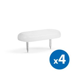 Műanyag bútor csúszótalp - szeggel, fehér - 43 x 18 mm - 4 db / csomag