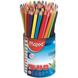 MAPED Színes ceruza készlet, háromszögletű, ceruzatartó, MAPED "School Peps"