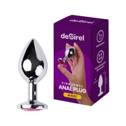 Desirel Pink Jewel M - anál plug (ezüst-pink)