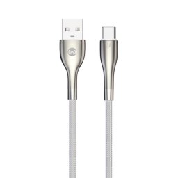Forever Sleek USB/USB-C adatkábel 1m 3A fehér