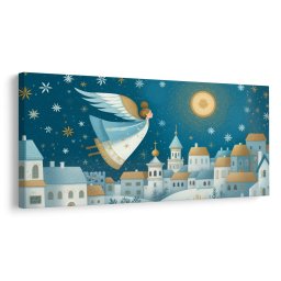 Kép karácsonyi táj angyallal