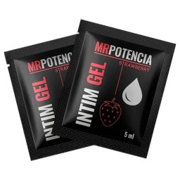 MrPotencia Straw Intim Gel - vízbázisú síkosító - eper (5 ml)