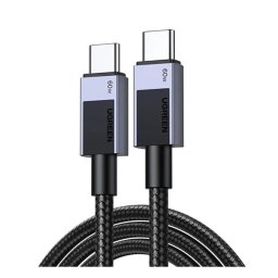 UGREEN L524 adatkábel (Type-C - Type-C, 60W, PD gyorstöltő, 100cm, cipőfűző) SÖTÉTSZÜRKE
