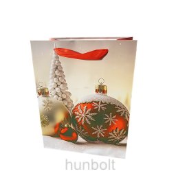 Karácsonyi gömbök álló dísztasak 23x 18 cm