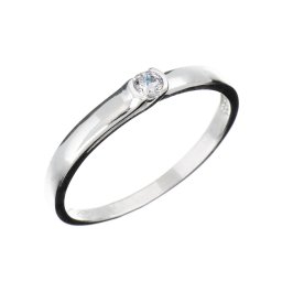 Egyköves, felívelő foglalatú eljegyzési gyűrű 14k, 1,64 g