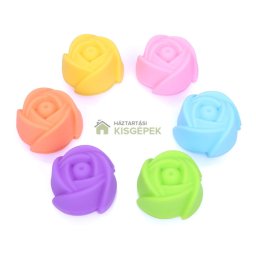 NICO Szilikon Rózsaalakú Sütőforma ? 8 cm Vegyes Szinekben 5 db/cs