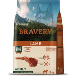 Bravery Dog Adult Medium/Large Grain Free Lamb (2 x 12 kg) 24kg