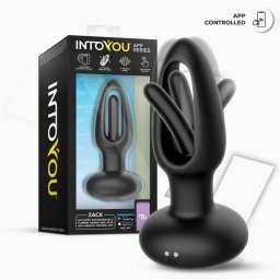 IntoYou - Zack okos análvibrátor mozgó betéttel (fekete) (APP-os)