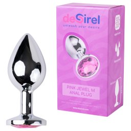 Desirel Pink Jewel M - anál plug (ezüst-pink)