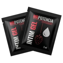 MrPotencia Straw Intim Gel - vízbázisú síkosító - eper (5 ml)