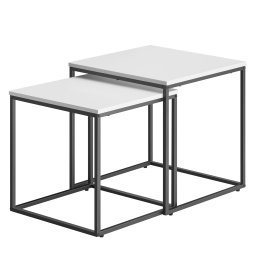 2 db-os QUADRO dohányzóasztal szett, fehér