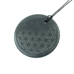 Shungit / Sungit élet virága medál 5cm