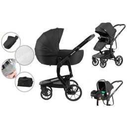 Mama Kiddies Icon 3az1-ben multifunkciós babakocsi kiegészítőkkel fekete színben + Ajándék