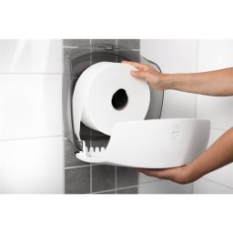 Adagoló tekercses toalettpapírhoz műanyag 18 cm átmérőig S Katrin Jumbo_82117 fehér