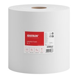 Ipari törlő 2 rétegű tekercses átmérő: 28 cm 1040 lap/260 méter/tekercs 2 tekercs/karton Katrin_458637 fehér