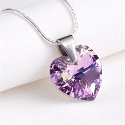 ART CRYSTELLA Nyaklánc, szív formájú, színjátszós ametiszt lila SWAROVSKI(R) kristállyal, 18mm ART CRYSTELLA(R)