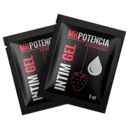 MrPotencia Straw Intim Gel - vízbázisú síkosító - eper (5 ml)