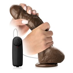 NAGY DONG TAPADÓ KORONGON VALÓSÁGHŰ VASTAG VIBRÁTOR NAGY HERÉKKEL 10inch
