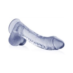 ÁTLÁTSZÓ PUHA tapadó korongos dildó, PÉNISZ 18cm hosszú