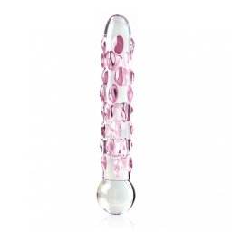 Icicles No.7 gyöngyös üveg dildó - átlátszó színes dildó