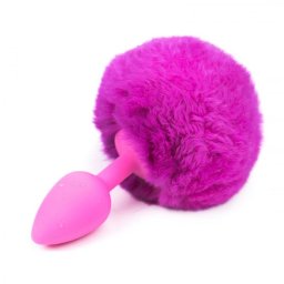 AfterDark Butt Plug with Pompon Pink/Magenta méret S farkinca