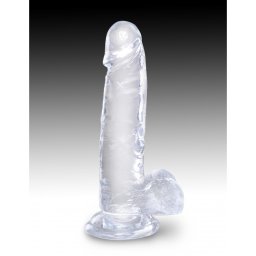 Pipedream- King Cock Clear 7" Cock with Balls nagy átlátszó pénisz, szép makkal
