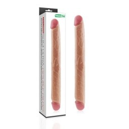 Lovetoy Realistic Slim Ultra Double Dildo - kétvégű, vízálló, élethű dildó - 45 cm (testszínű)