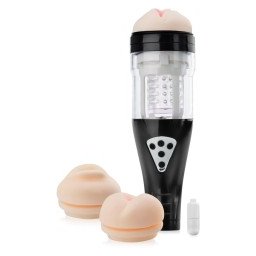 VIBRÁLÓ ROTÁCIÓS MASZTURBÁLÓ FÉRFIAK RÉSZÉRE 3 TÖMITÉS, VAGINA ANUSZ SZÁJ + GÉL vákumozó