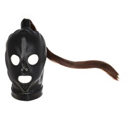 Erotic Mask Cosplay - Erotikus szopó BDSM MASZK PÓNI lófarok HAJJAL