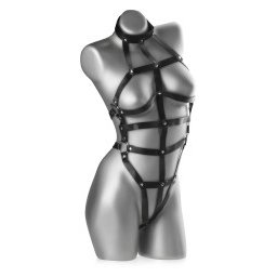 SZABÁLYOZHATÓ BDSM BONDAGE - ÖLTÖZET - BŐR BODY, SZEGECSEKKEL