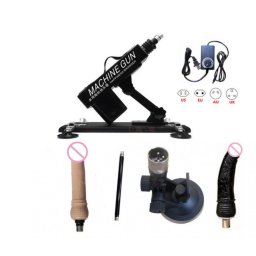 SZEX GÉP - 420 MOZDULAT PERCENKÉNT- ERŐS CSÚSZÓ VIBRÁLÓ + 2 DILDÓ KÉSZLET + univerzális dildo felhelyező adapter