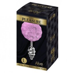Alive Metal Anal Fluffly Twist Plug L Purple farok