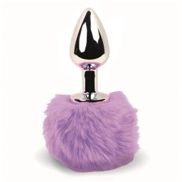 FEELZTOYS BUNNY TAIL BUTT PLUG WITH TAIL PURPLE- DILDÓ NYUSZIFAROKKAL (EZÜST-LILA)