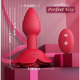Új rózsa dugó (plug) távirányítóval 10 frekvenciás vibrációs forgós rózsa