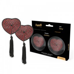 COQUETTE Chic Desire Mellbimbőfedő - Fekete-piros csillagok