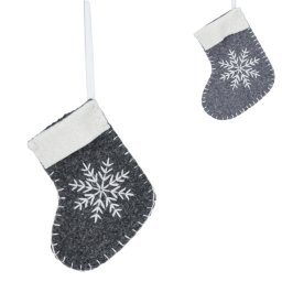 Függeszthető karácsonyi zokni SNOW SOCK 12 cm - több színben Termék színe: Világosszürke