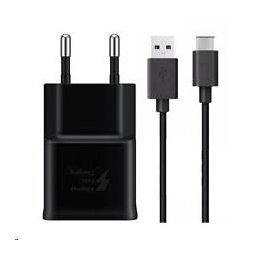 Samsung hálózati töltő EP-TA200EBE EP-DG970BBE, USB-C, 15 W, fekete - ömlesztett állapotban