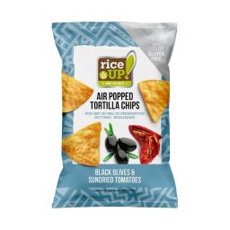Rice Up Tortilla chips fekete olíva bogyó és paradicsom ízesítéssel 60g